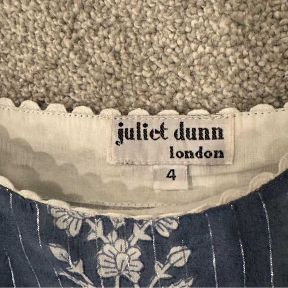 Juliet Dunn Long Swing Dress Midnight Small Flower Block Print Size Large NWOT - Picture 5 of 11